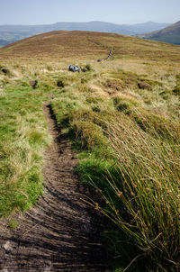 Scenic view of land against sky