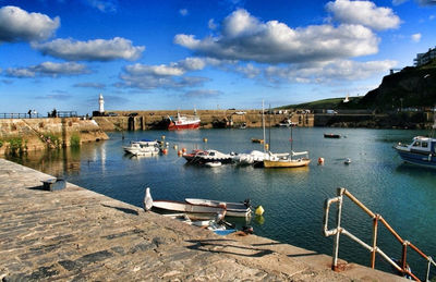 Boats in harbor