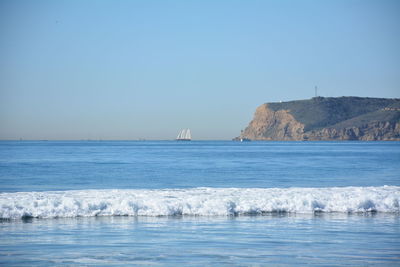 Boat sailing in sea