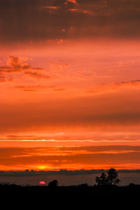 Scenic view of dramatic sky during sunset