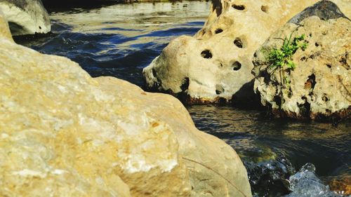 Rock formation in sea