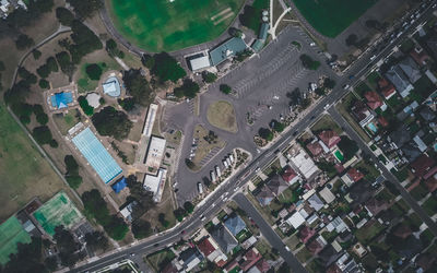 High angle view of traffic on city street