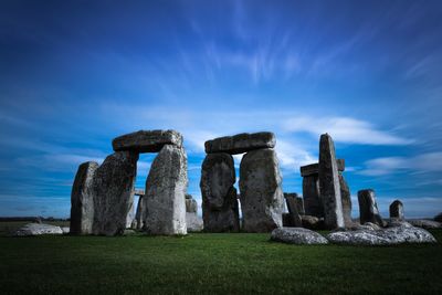 Ruins of historical building against sky