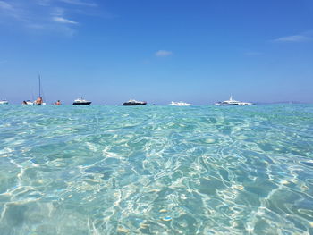 Boats in calm sea