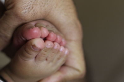 Close-up of baby hand