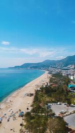 High angle view of beach against sky