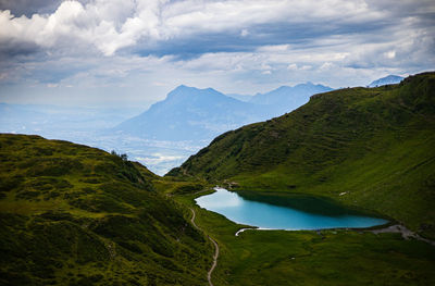 Scenic view of mountains against sky