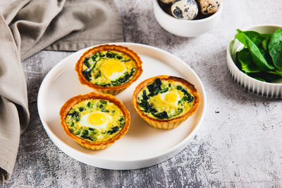 High angle view of food on table
