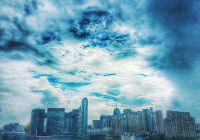 Cloudy sky over city