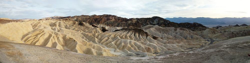 Panoramic view of mountains against sky