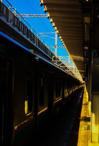 Train at railroad station platform