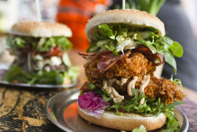 Close-up of served food