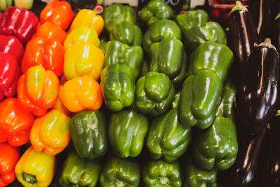 Close-up of bell peppers for sale in market