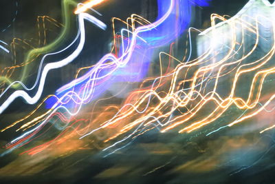 Light trails at night