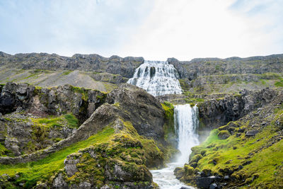 Scenic view of waterfall