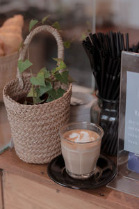Close-up of tea served on table