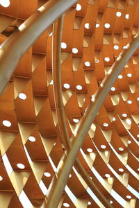 Close up detail of golden steel structure. part of the monument or sculpture.