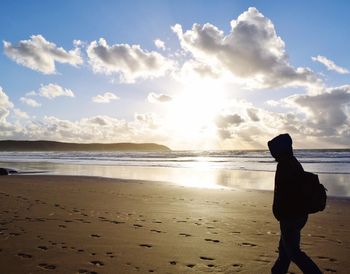 Scenic view of beach during sunset