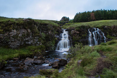 Scenic view of waterfall