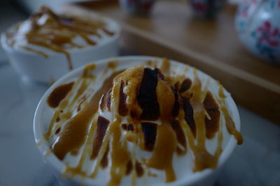 Close-up of dessert in plate