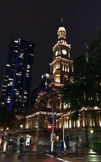 View of illuminated city at night