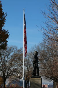Low angle view of statue against clear sky