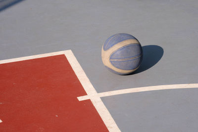 High angle view of ball on sports court