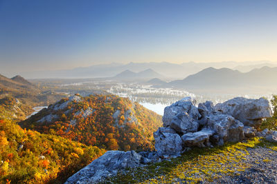 Scenic view of mountains against sky