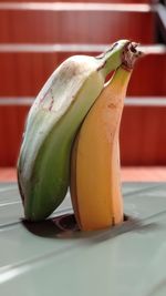 Close-up of bananas on table