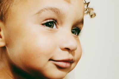 Close-up portrait of cute toddler