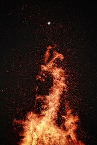 Bonfire against black background