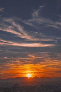 Scenic view of sunset over landscape