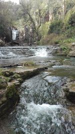 River flowing through rocks in forest