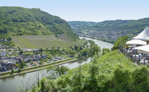 Scenery around cochem, a town at moselle river in rhineland-palatinate, germany, at summer time