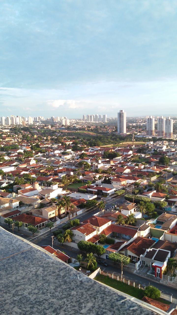 HIGH ANGLE VIEW OF CITYSCAPE