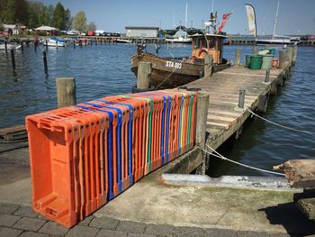 Boats in harbor