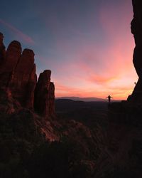 Rock formations at sunset