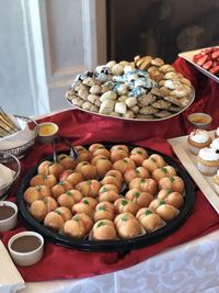 Close-up of dessert in bowl on table