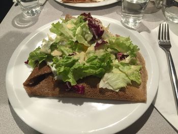 Close-up of salad served in plate