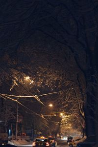 Traffic on road at night