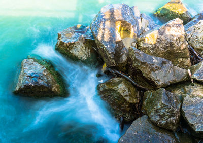 Close-up of rocks in sea