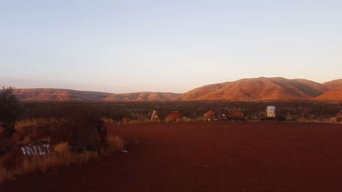 Scenic view of landscape against clear sky