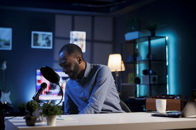 Young man working in office