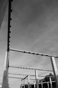 Low angle view of cables against sky