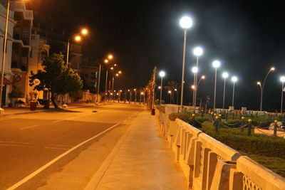 View of footpath at night