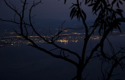 Illuminated buildings at night