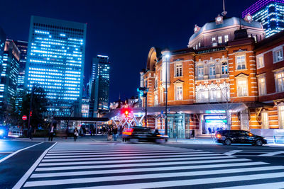 Beautiful night scene of tokyo station, the biggest and busiest terminal station in japan