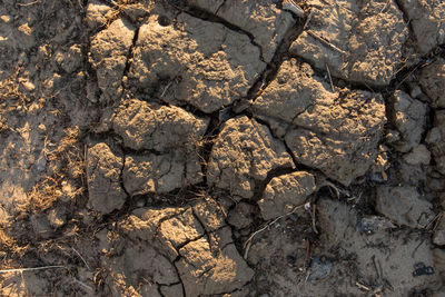 Full frame shot of cracked land