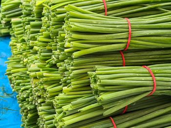 High angle view of vegetables for sale in market