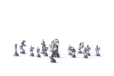 Full frame shot of chess board against white background